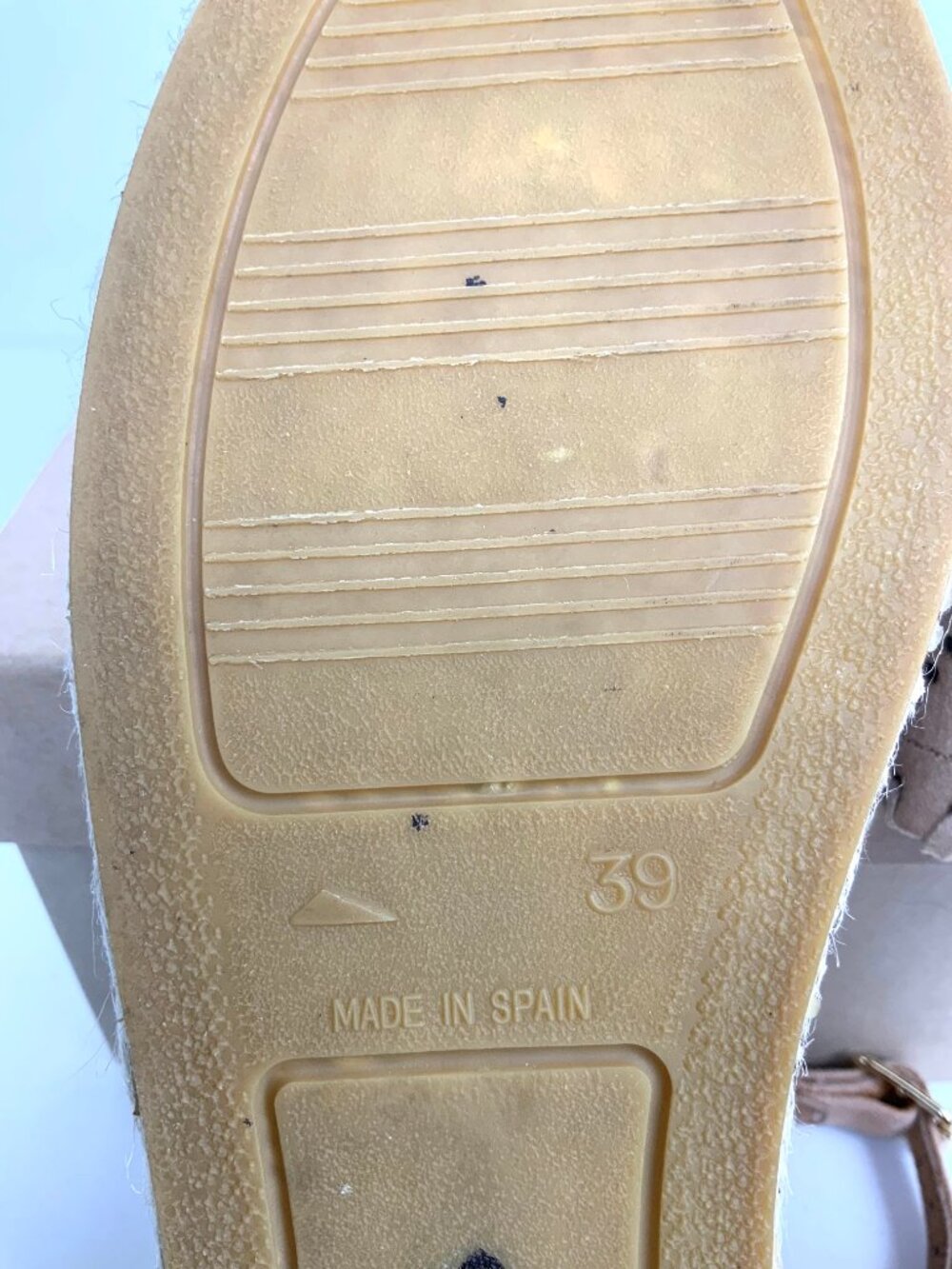 Kanna Flat Closed Toe Tan/Blush Nutbuck Laser Cut Ankle Strap Espadrilles Sz 39 - Picture 11 of 16